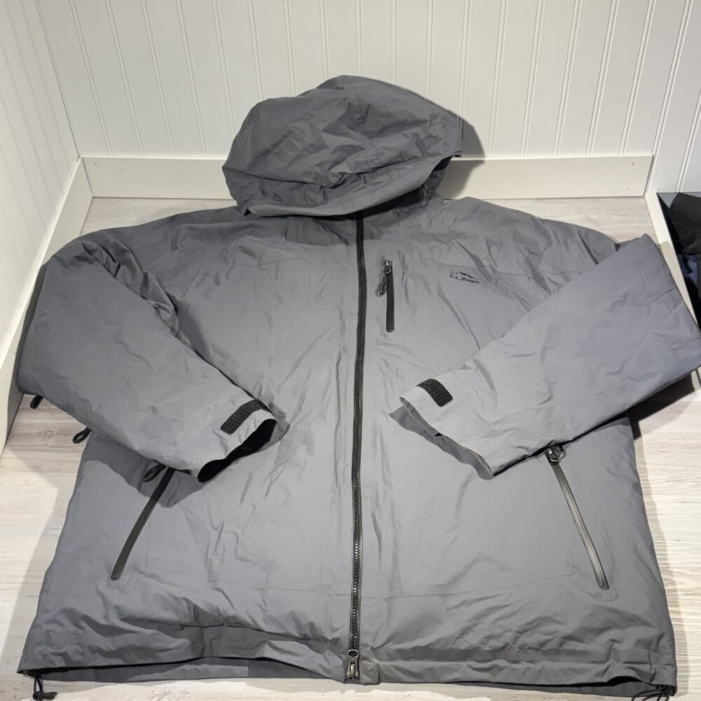 LL Bean DownTek Jacket Men's Size XXLT Grey Skiing Snowboarding Hiking Climbing